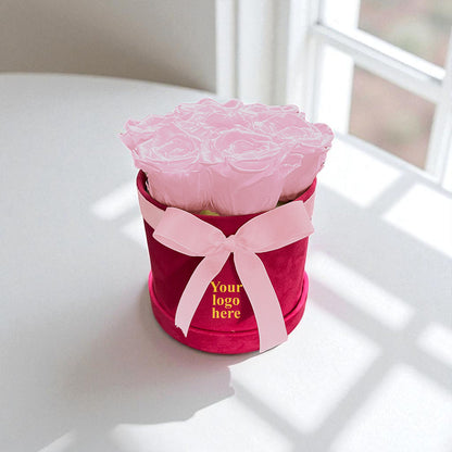 Branded Round Floral Arrangement | 7 Preserved Roses, Fast Shipping