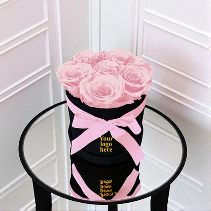 Branded Round Floral Arrangement | 7 Preserved Roses, Fast Shipping