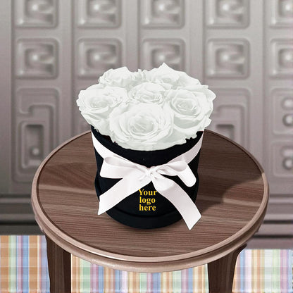 Branded Round Floral Arrangement | 7 Preserved Roses, Fast Shipping