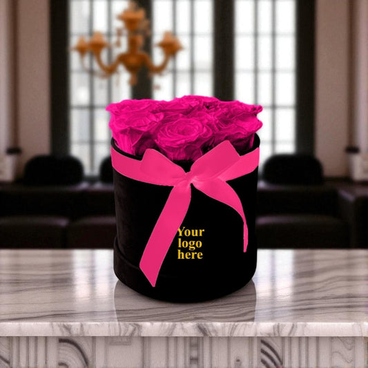 Branded Round Floral Arrangement | 8 to 10 Preserved Roses, Fast Shipping