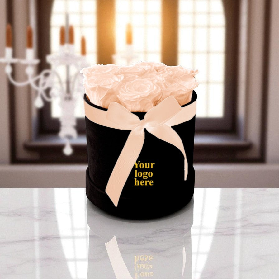 Branded Round Floral Arrangement | 8 to 10 Preserved Roses, Fast Shipping