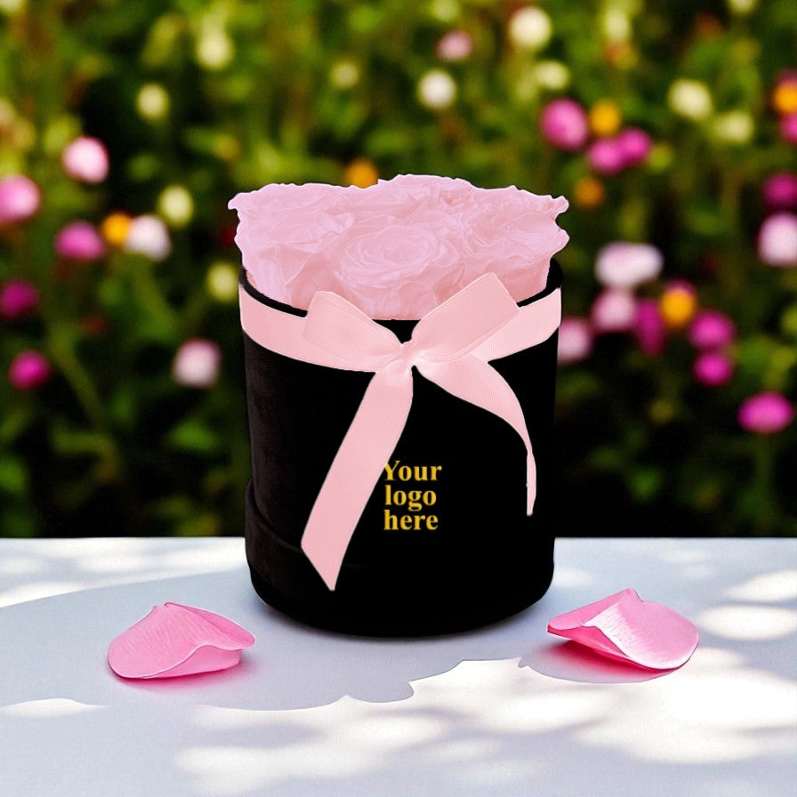 Branded Round Floral Arrangement | 8 to 10 Preserved Roses, Fast Shipping