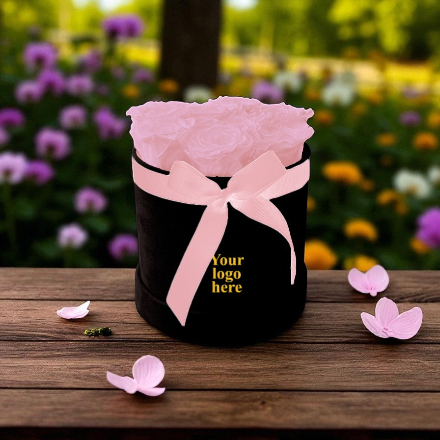 Branded Round Floral Arrangement | 8 to 10 Preserved Roses, Fast Shipping