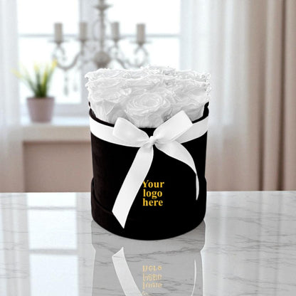 Branded Round Floral Arrangement | 8 to 10 Preserved Roses, Fast Shipping