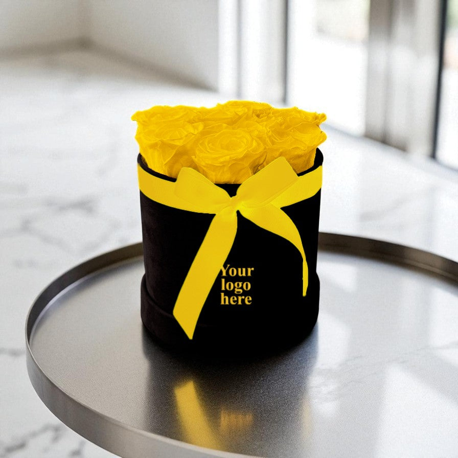 Branded Round Floral Arrangement | 8 to 10 Preserved Roses, Fast Shipping