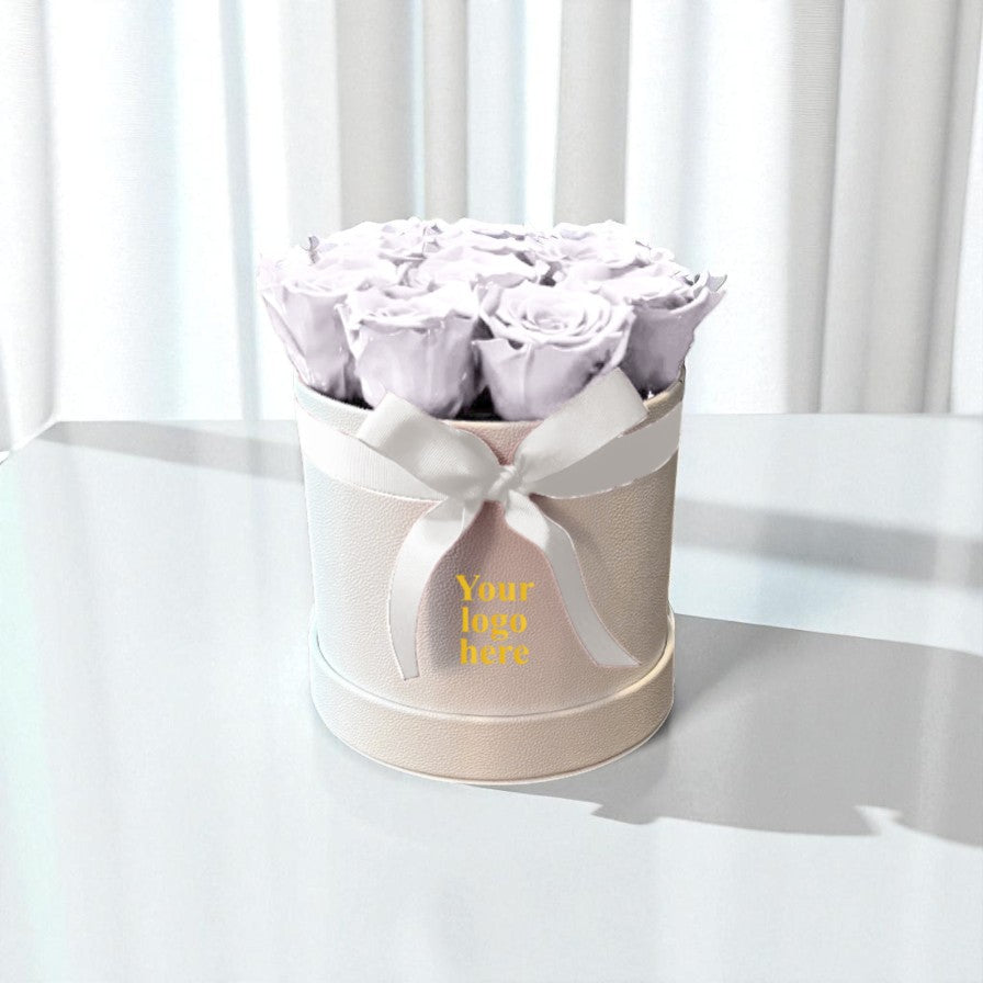 Branded Round Floral Arrangement | 8 to 10 Preserved Roses, Fast Shipping