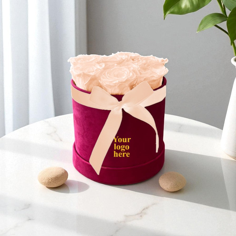 Branded Round Floral Arrangement | 8 to 10 Preserved Roses, Fast Shipping