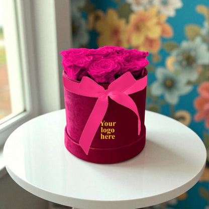 Branded Round Floral Arrangement | 8 to 10 Preserved Roses, Fast Shipping