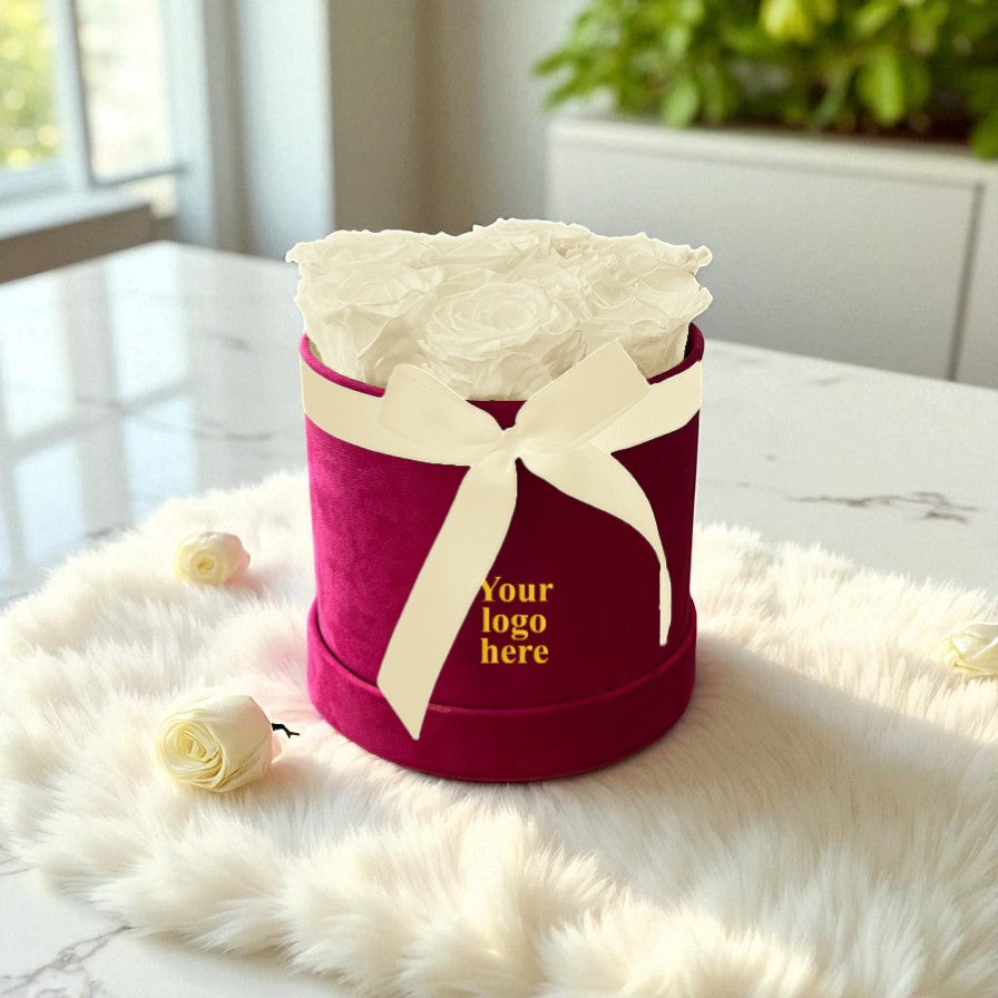 Branded Round Floral Arrangement | 8 to 10 Preserved Roses, Fast Shipping