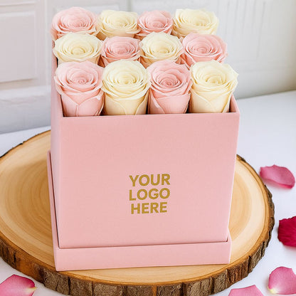 Custom Square Flower Box 6.80"x6.80"x6.80" -QS