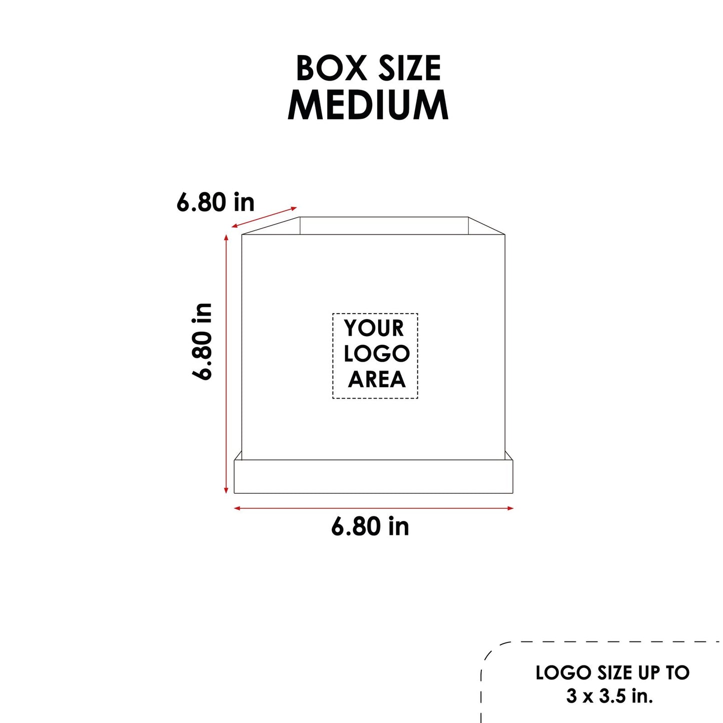Custom Square Flower Box 6.80"x6.80"x6.80" -QS