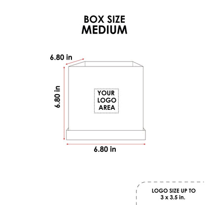Custom Square Flower Box 6.80"x6.80"x6.80" -QS