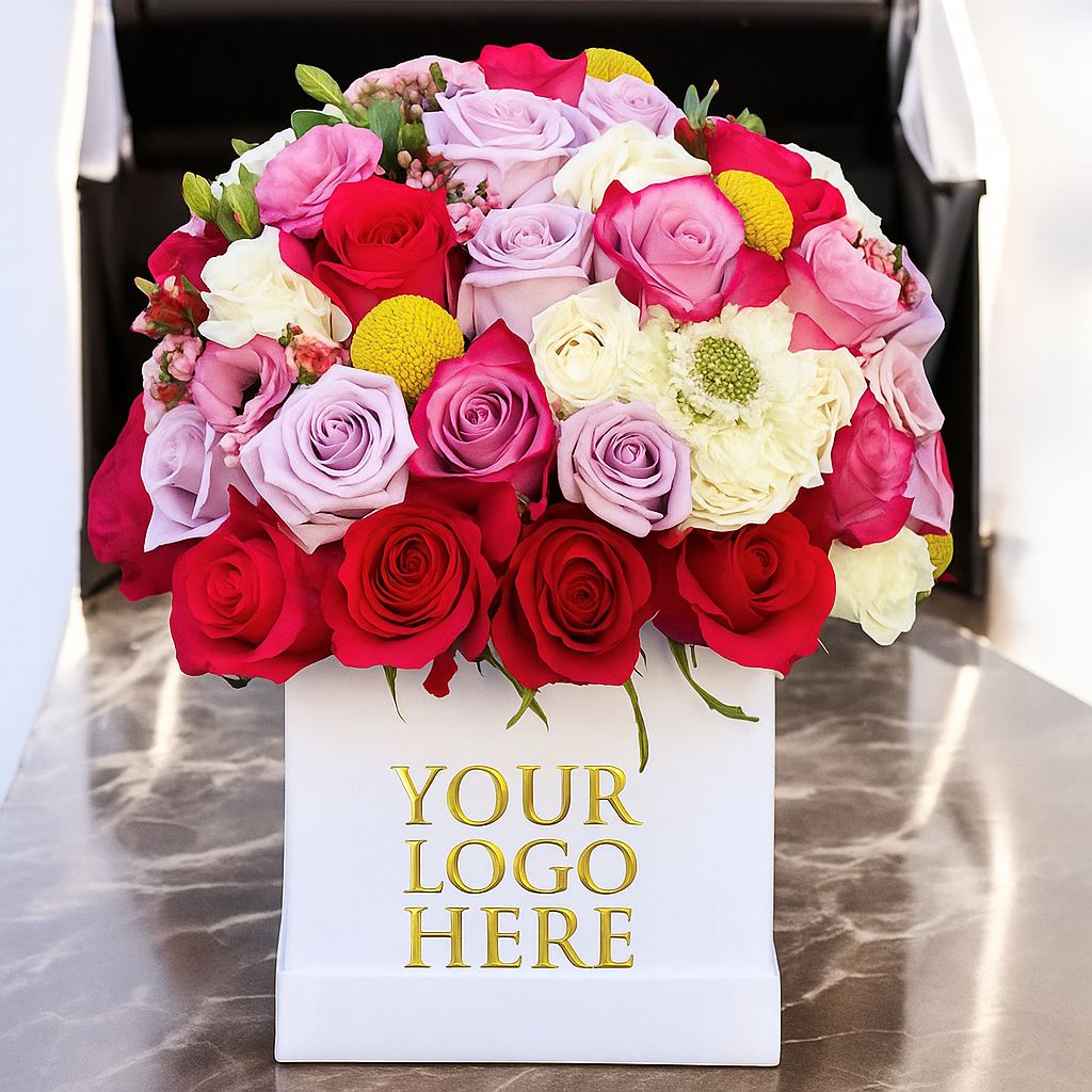 Custom Sign Floral Box Custom Flower Boxes: DIY & Ready-to-Use with Your Logo | Perfect for F ...