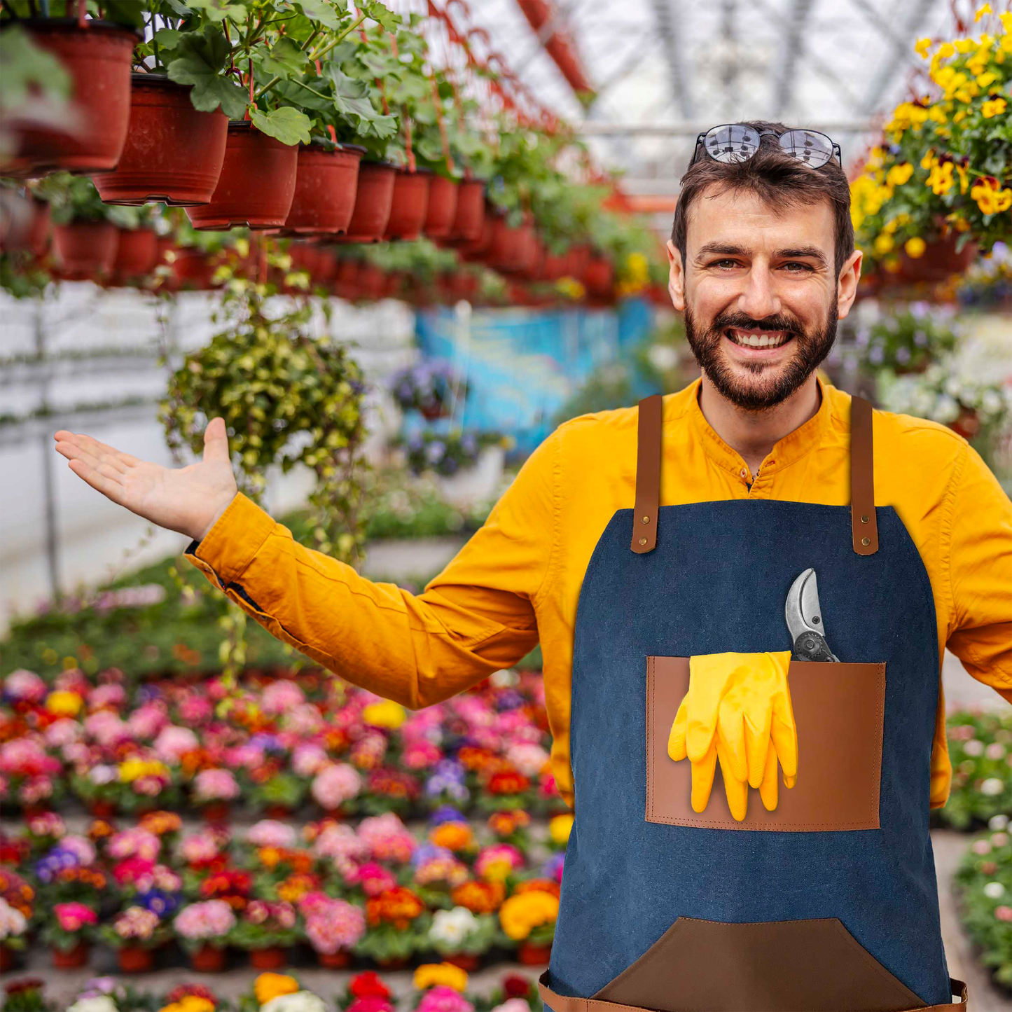 Canvas & Leather Apron - Blue