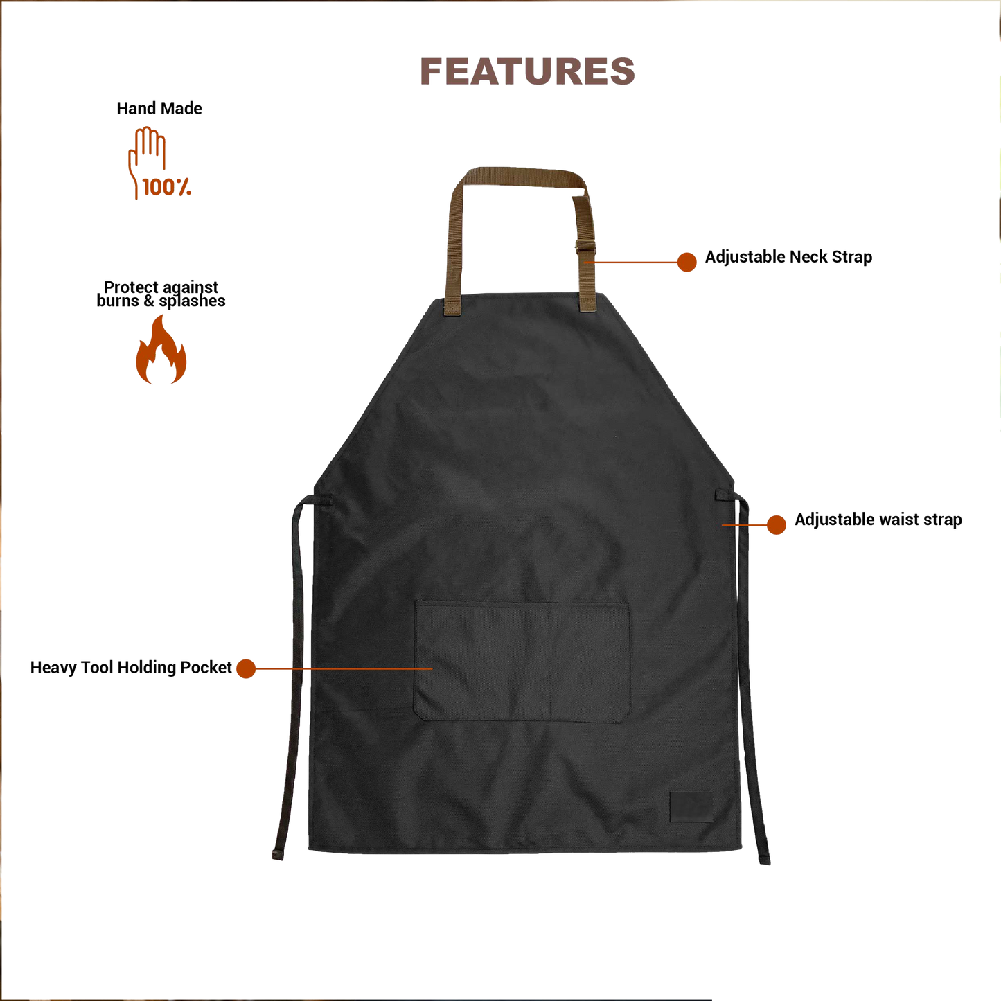 Canvas Apron - Black- Stock