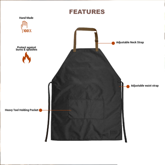 Canvas Apron - Black- Stock