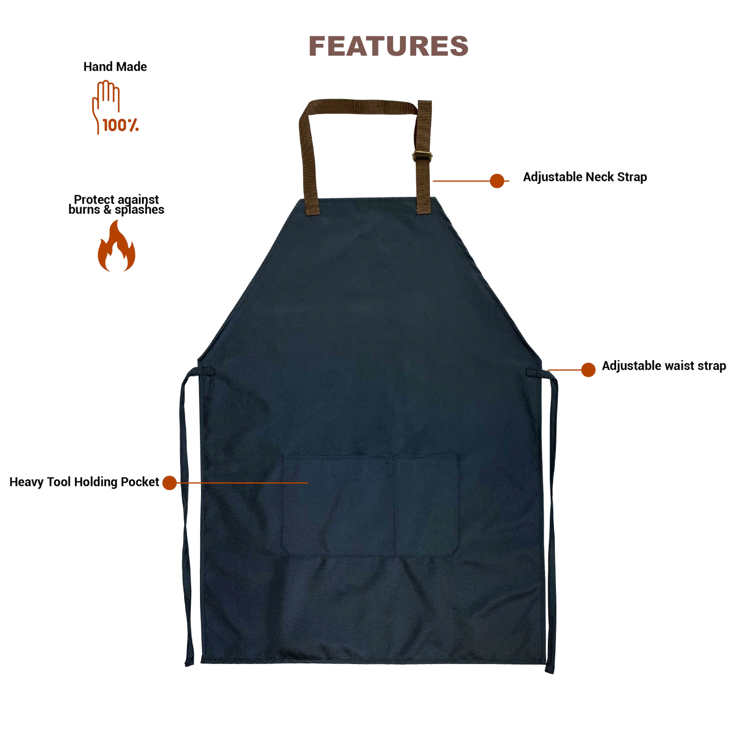 Canvas Apron - Blue- Stock