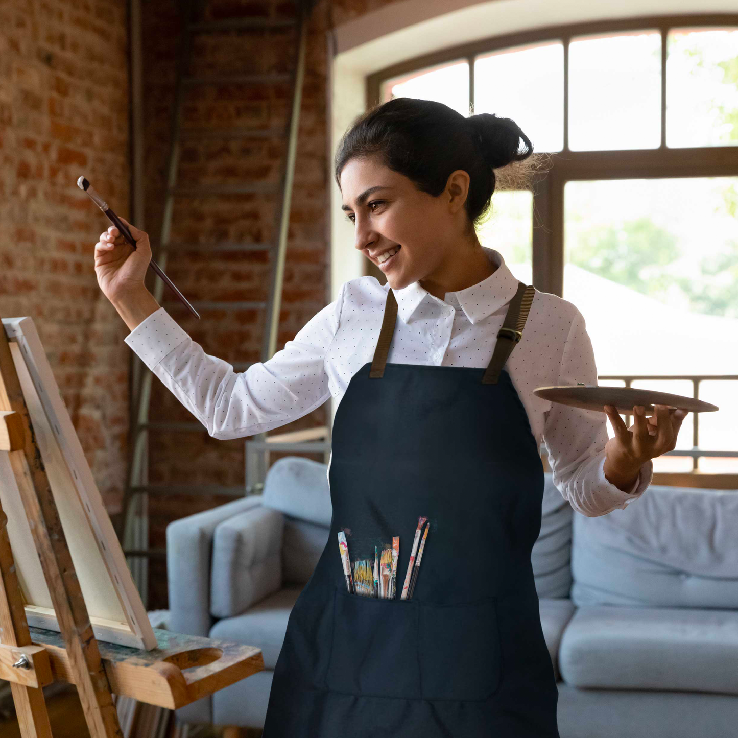 Canvas Apron - Blue- Stock