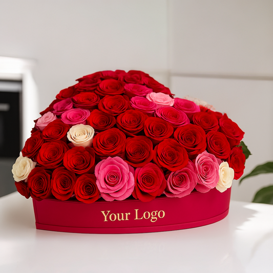 Custom Heart Flower Box 18.11"x19.68"x4.72" -QS