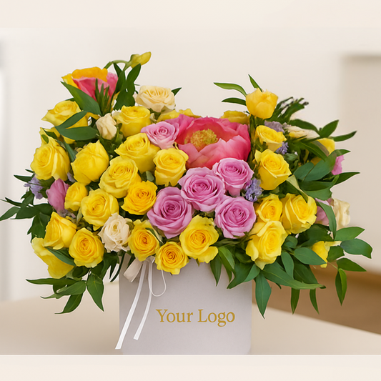 Custom Round Flower Box 6.8"x6.4" -QS