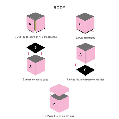 Caja con forma de corazón - Cuero PU negro