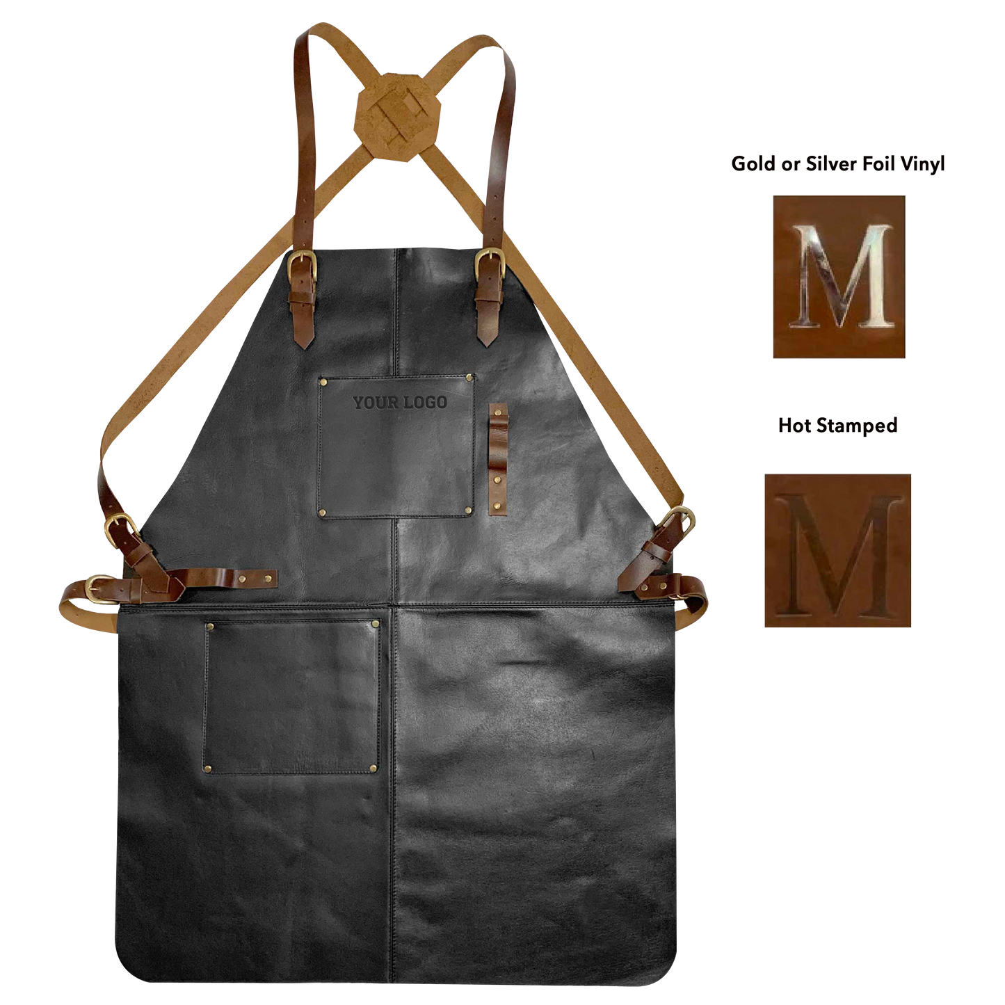 Gabanna Leather Apron - Black- Stock