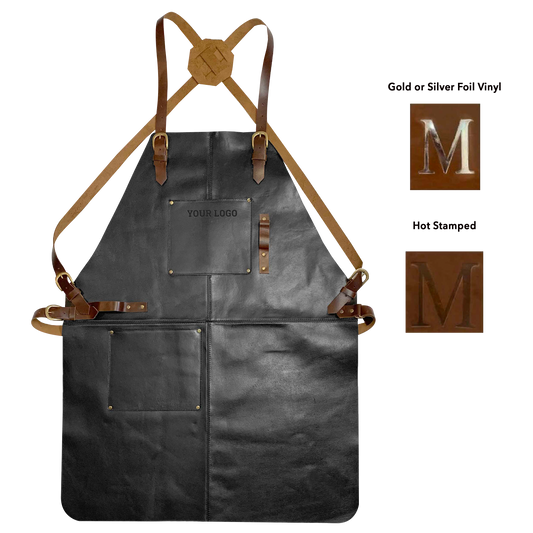 Gabanna Leather Apron - Black- Stock