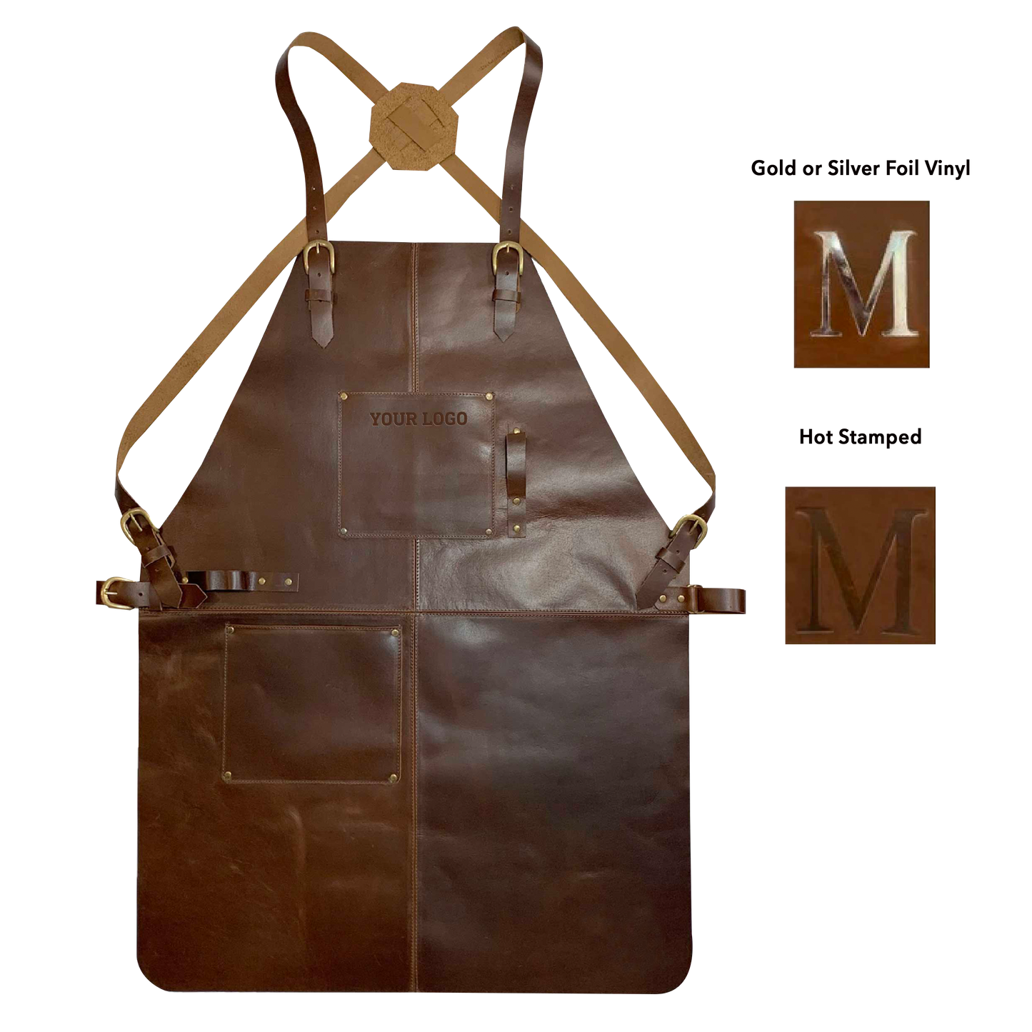 Gabanna Leather Apron - Brown- Stock