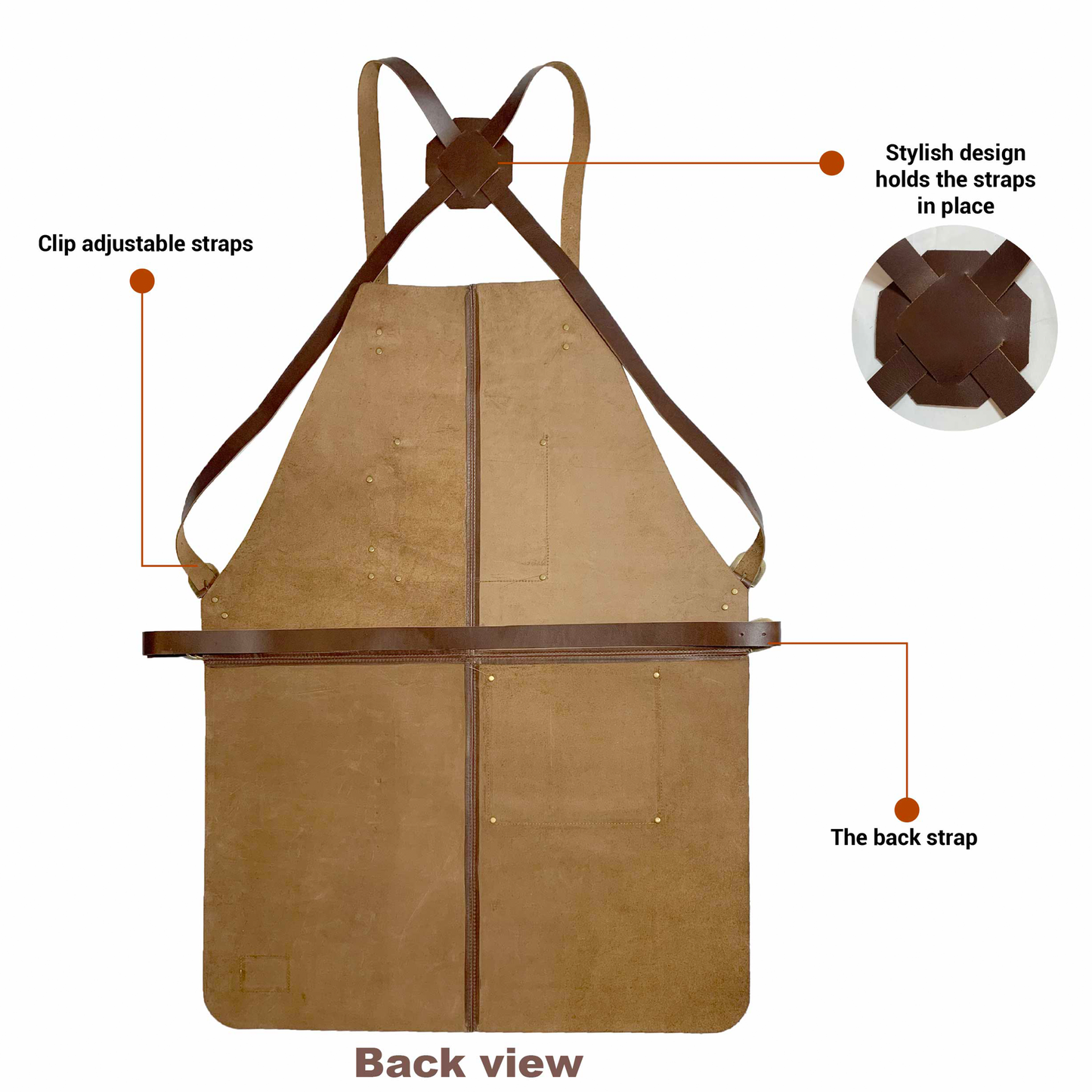 Gabanna Leather Apron - Brown- Stock