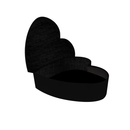 Heart shape box - PU Leather Black - BMade