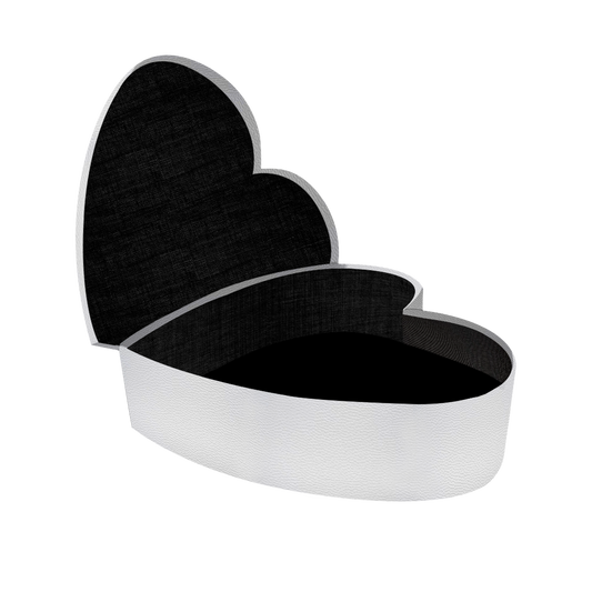 Heart shape box - PU Leather White