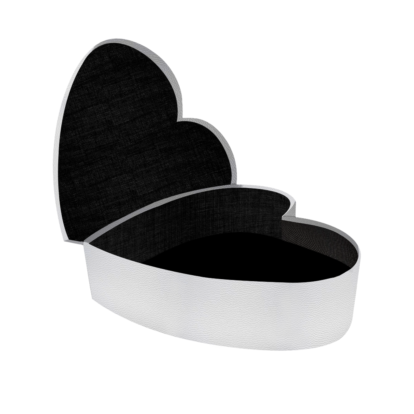 Kit 3 different sizes heart shape boxes 3 in 1 - PU Leather White-Stock