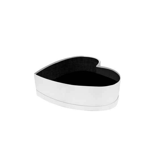Heart shape box without lid - PU Leather White
