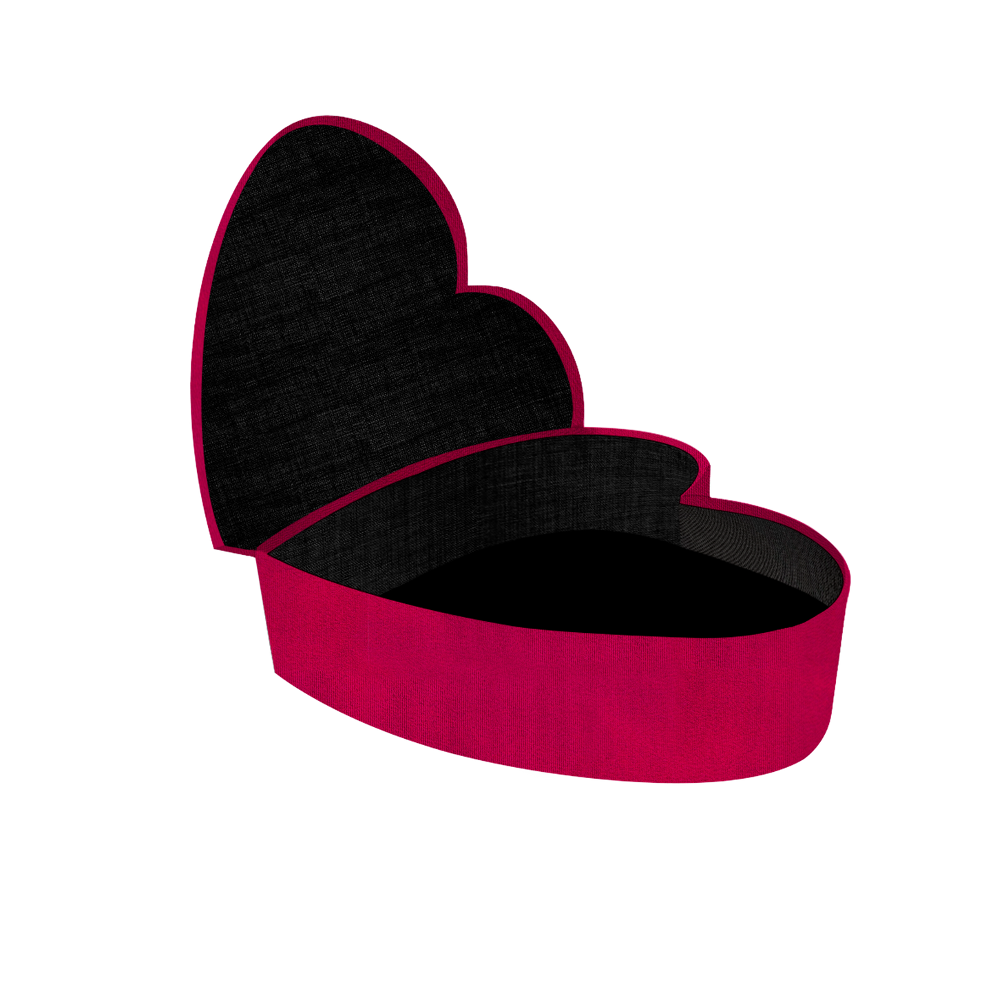 Kit 3 different sizes heart shape boxes 3 in 1 - Suede Fucsia