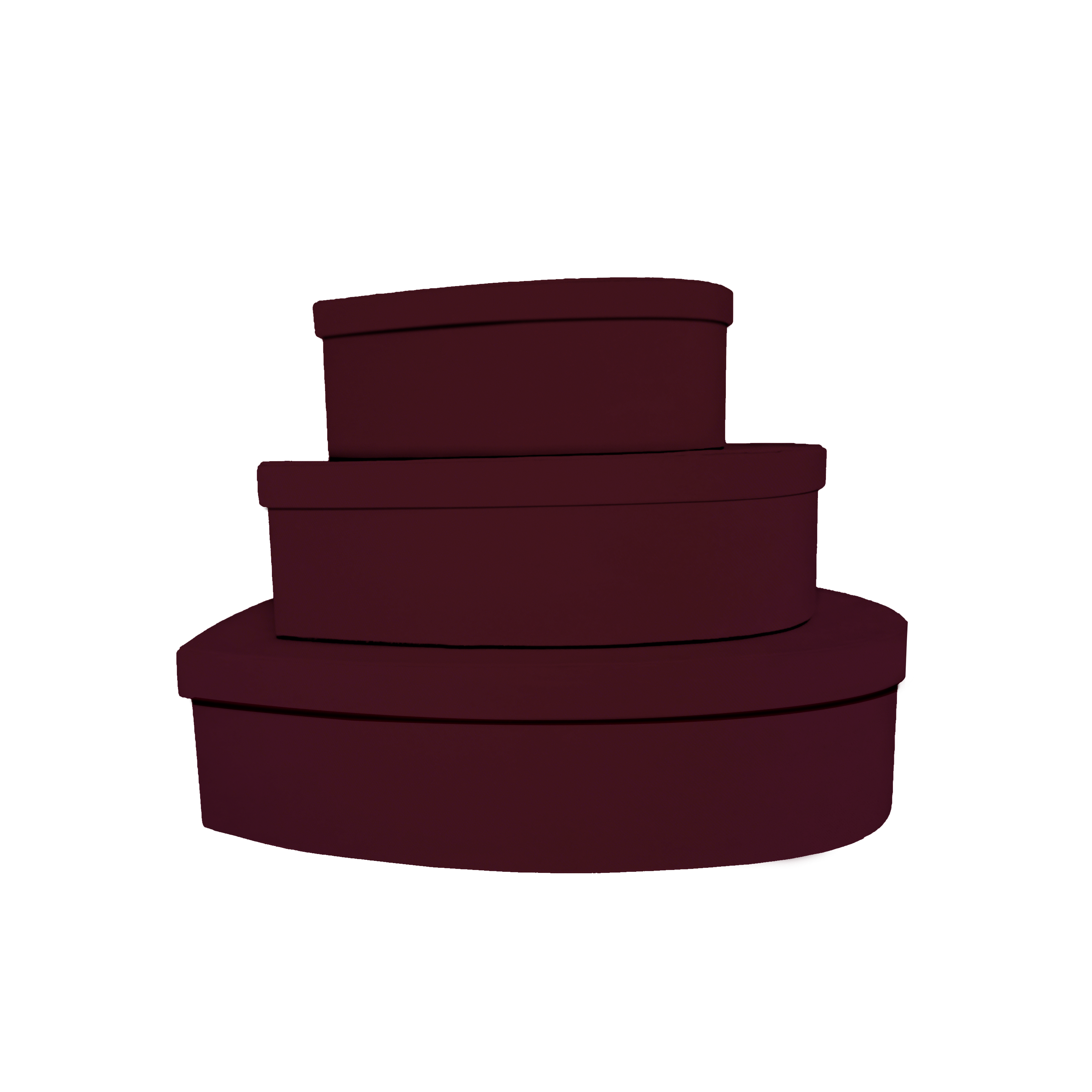 Kit 3 different sizes heart shape boxes 3 in 1 - Velvet Marron – BMade