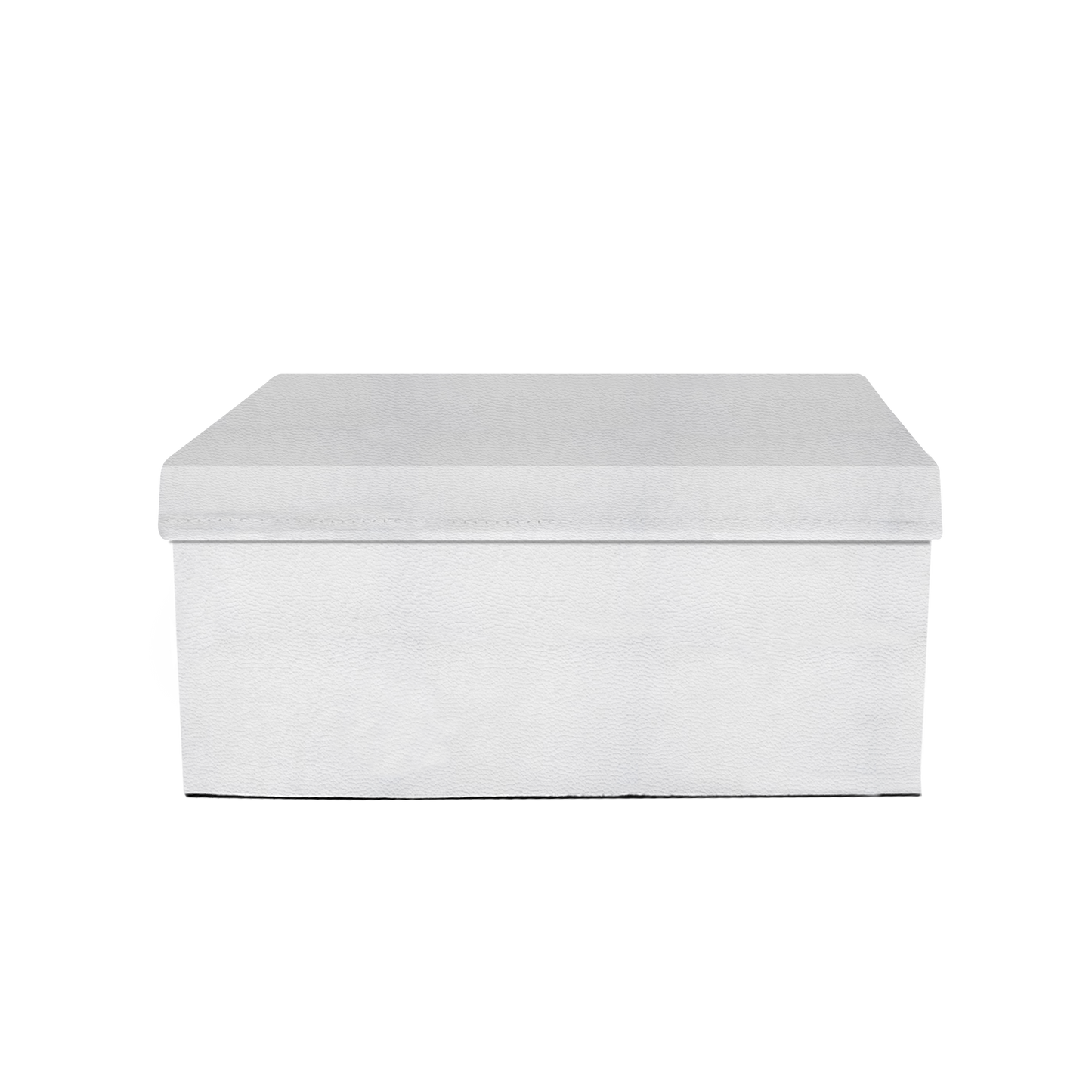 Caja rectangular de piel sintética color blanco