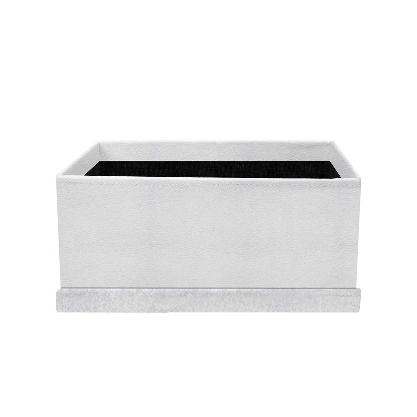 Caja rectangular de piel sintética color blanco