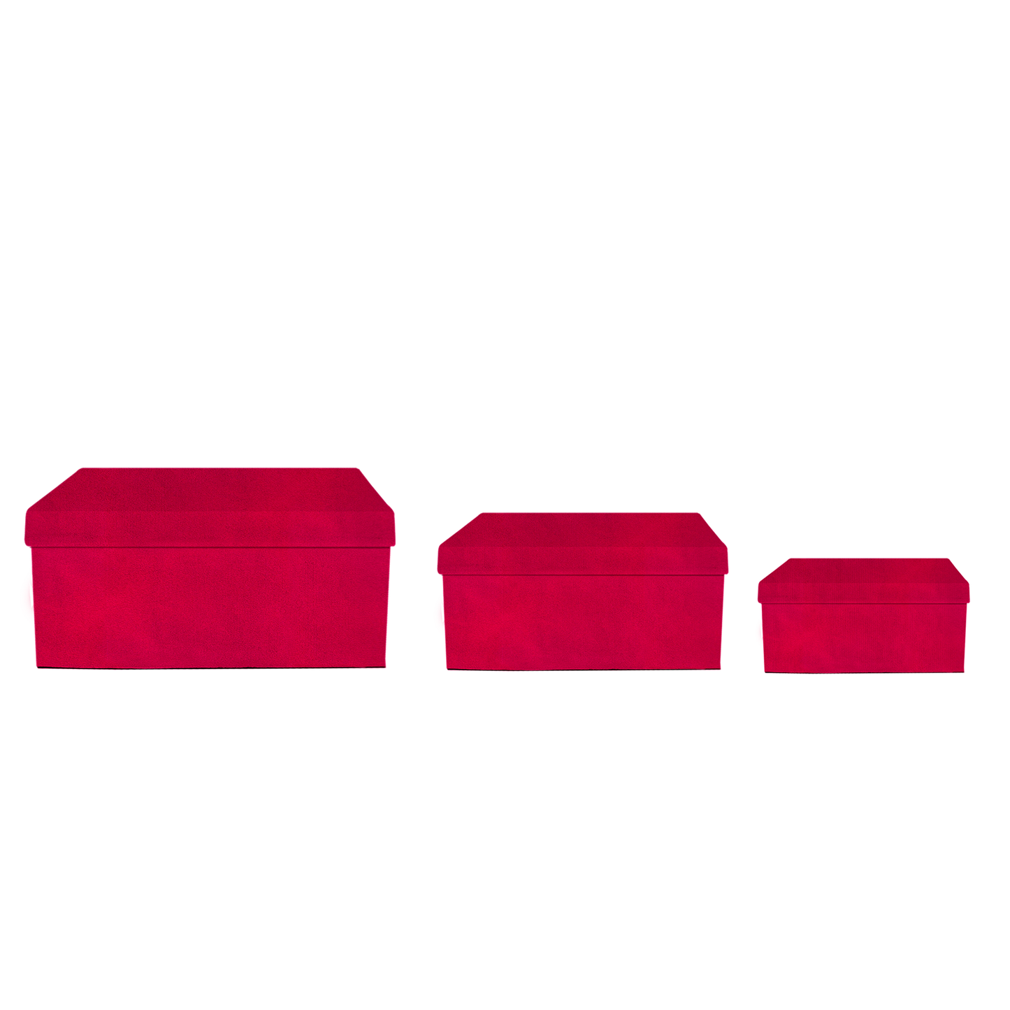 Kit 3 cajas rectangulares de distintos tamaños 3 en 1 - Suede Fucsia