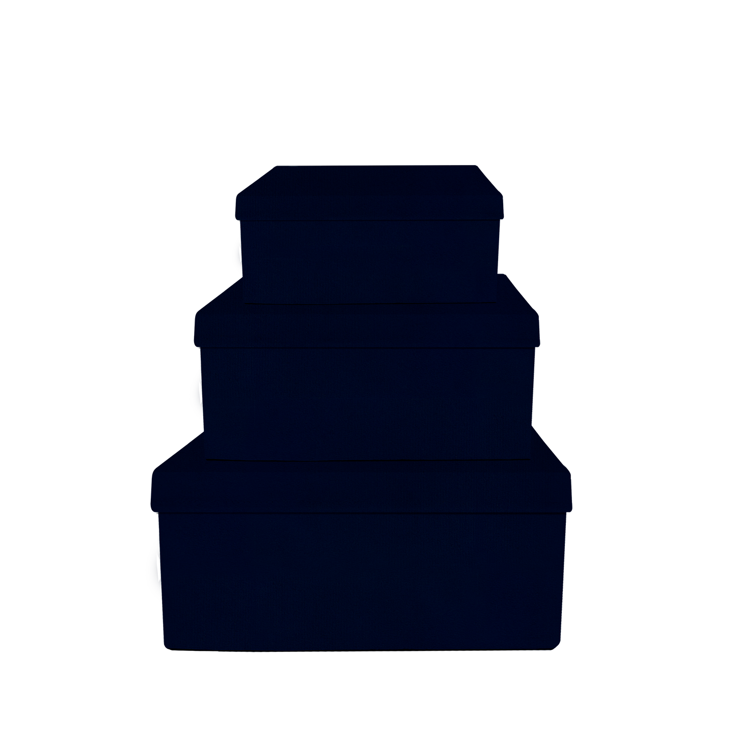 Kit 3 different sizes rectangular shape boxes 3 in 1 - Suede Navy Blue