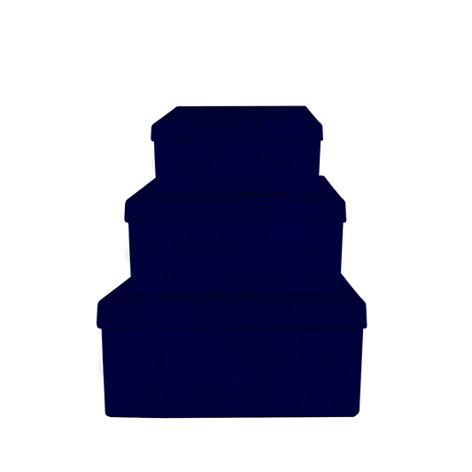 Kit 3 different sizes rectangular shape boxes 3 in 1 - Suede Royal Blue
