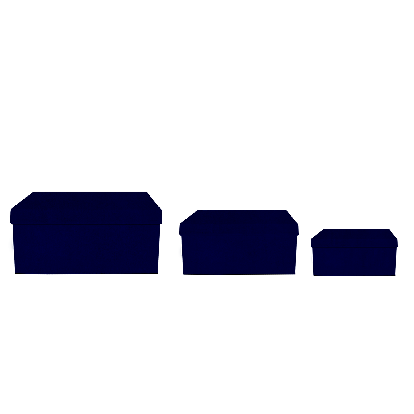 Kit 3 different sizes rectangular shape boxes 3 in 1 - Suede Royal Blue