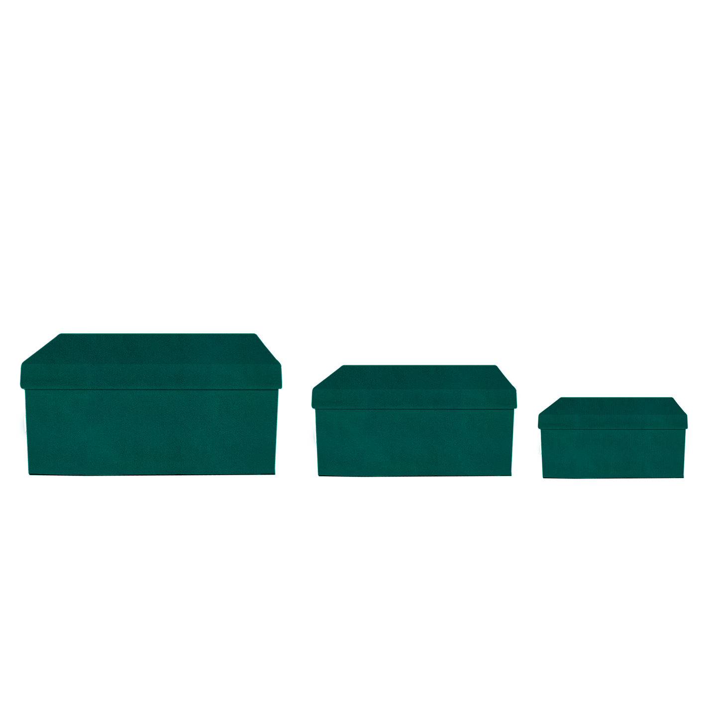 Kit 3 different sizes rectangular shape boxes 3 in 1 - Suede Turquoise