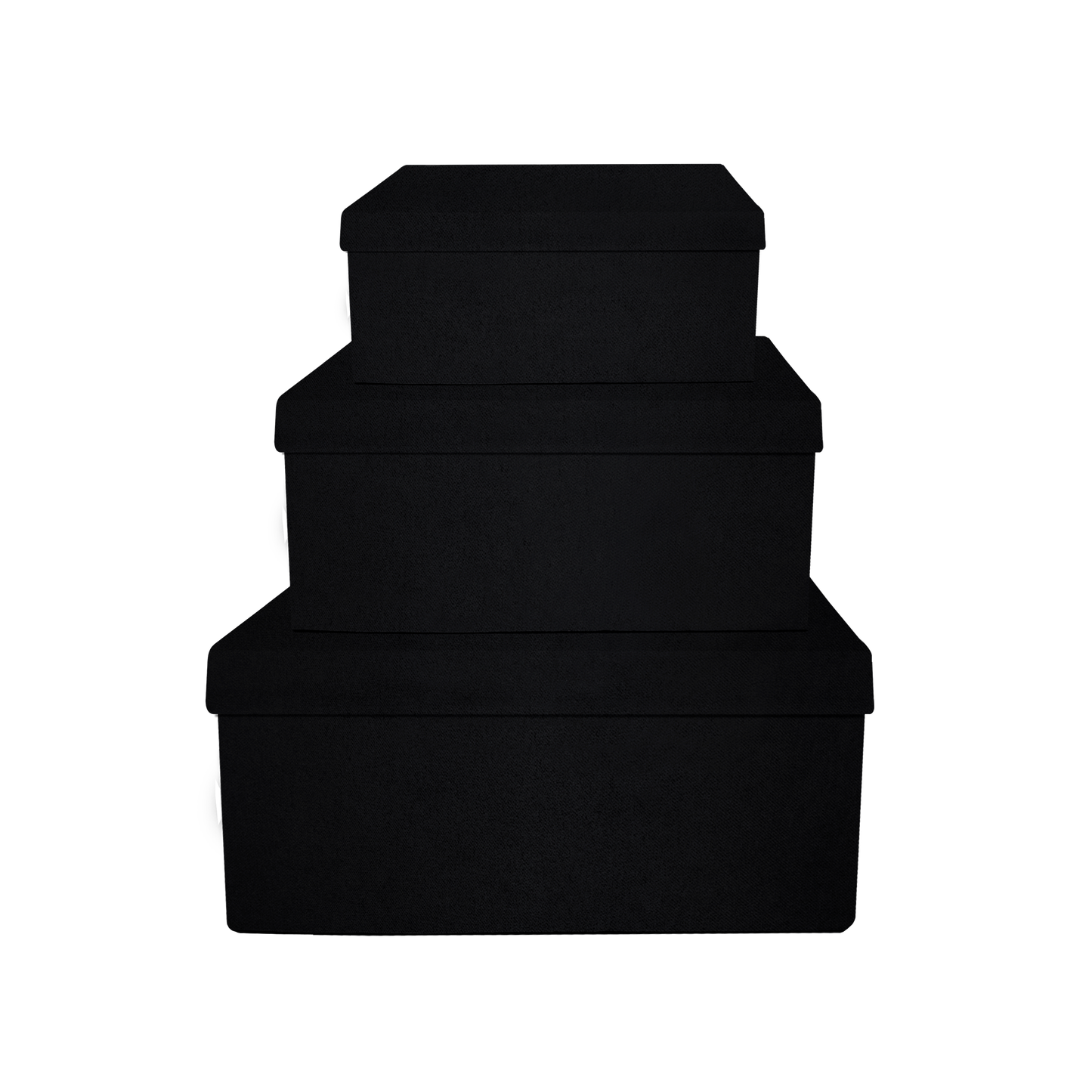 Kit 3 different sizes rectangular shape boxes 3 in 1 - Velvet Black