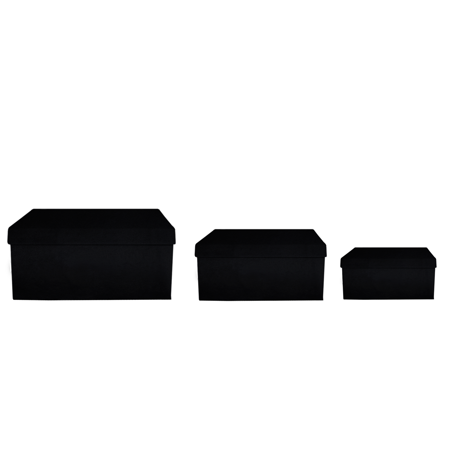 Kit 3 different sizes rectangular shape boxes 3 in 1 - Velvet Black