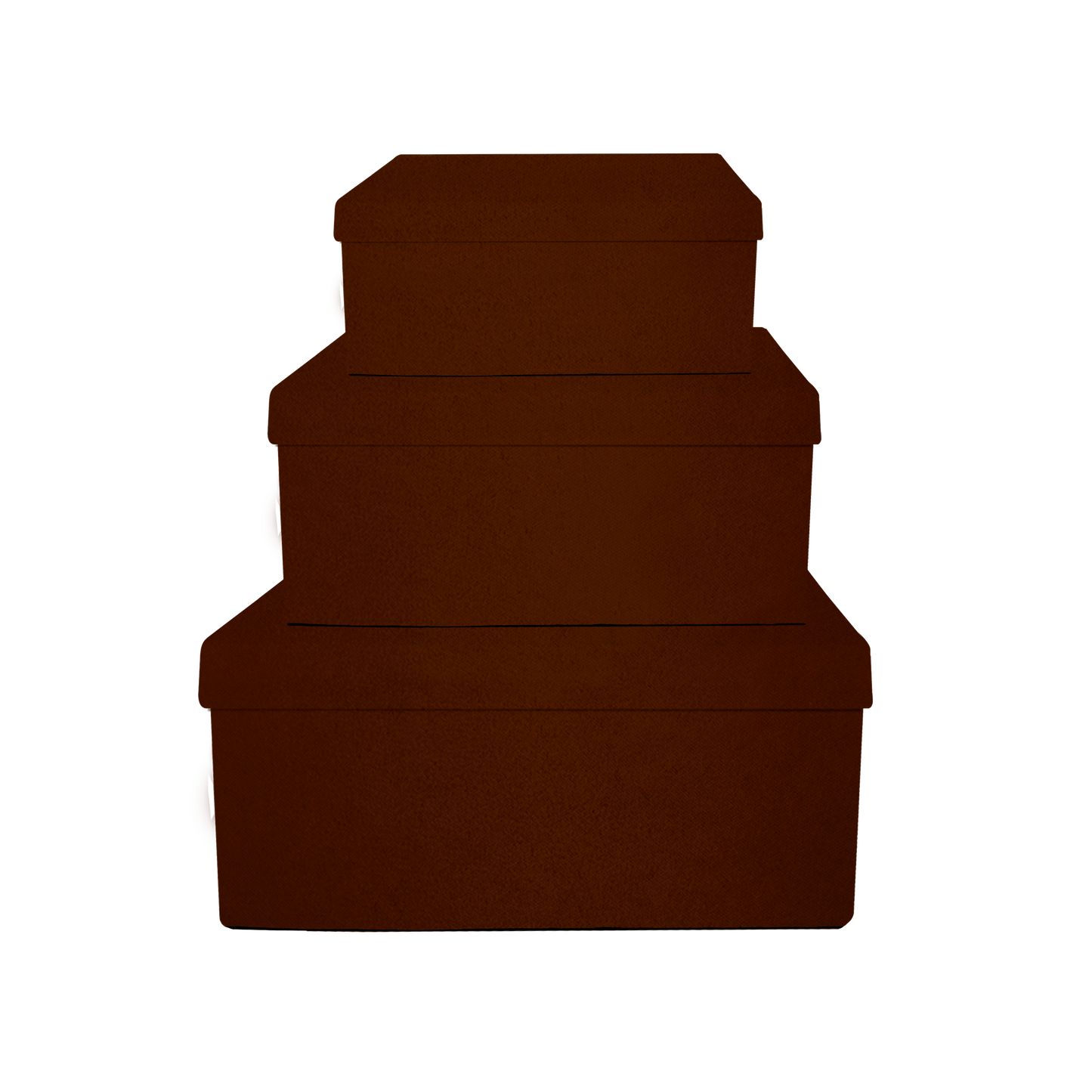 Kit 3 different sizes rectangular shape boxes 3 in 1 - Velvet Brown