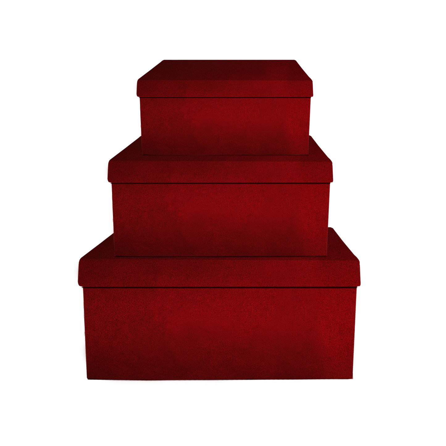 Kit 3 different sizes rectangular shape boxes 3 in 1 - Velvet Cherry