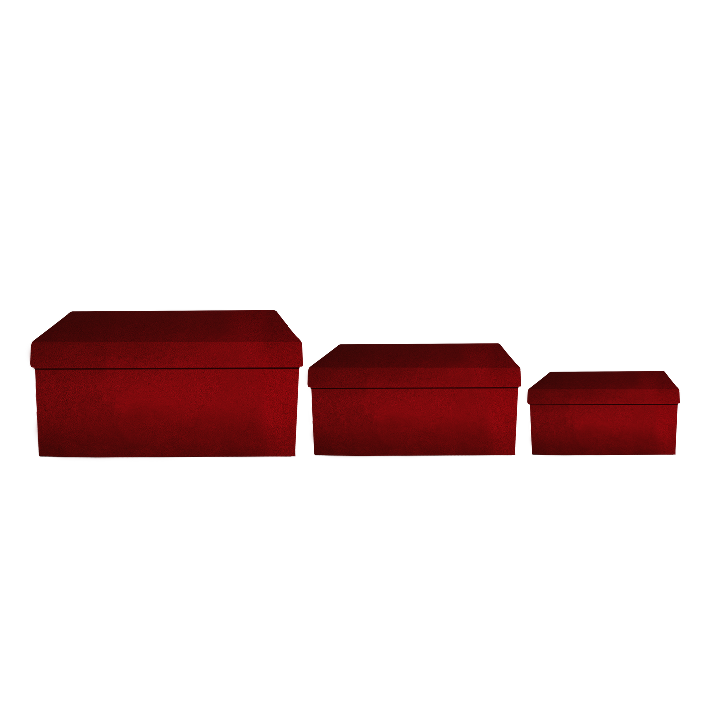 Kit 3 different sizes rectangular shape boxes 3 in 1 - Velvet Cherry