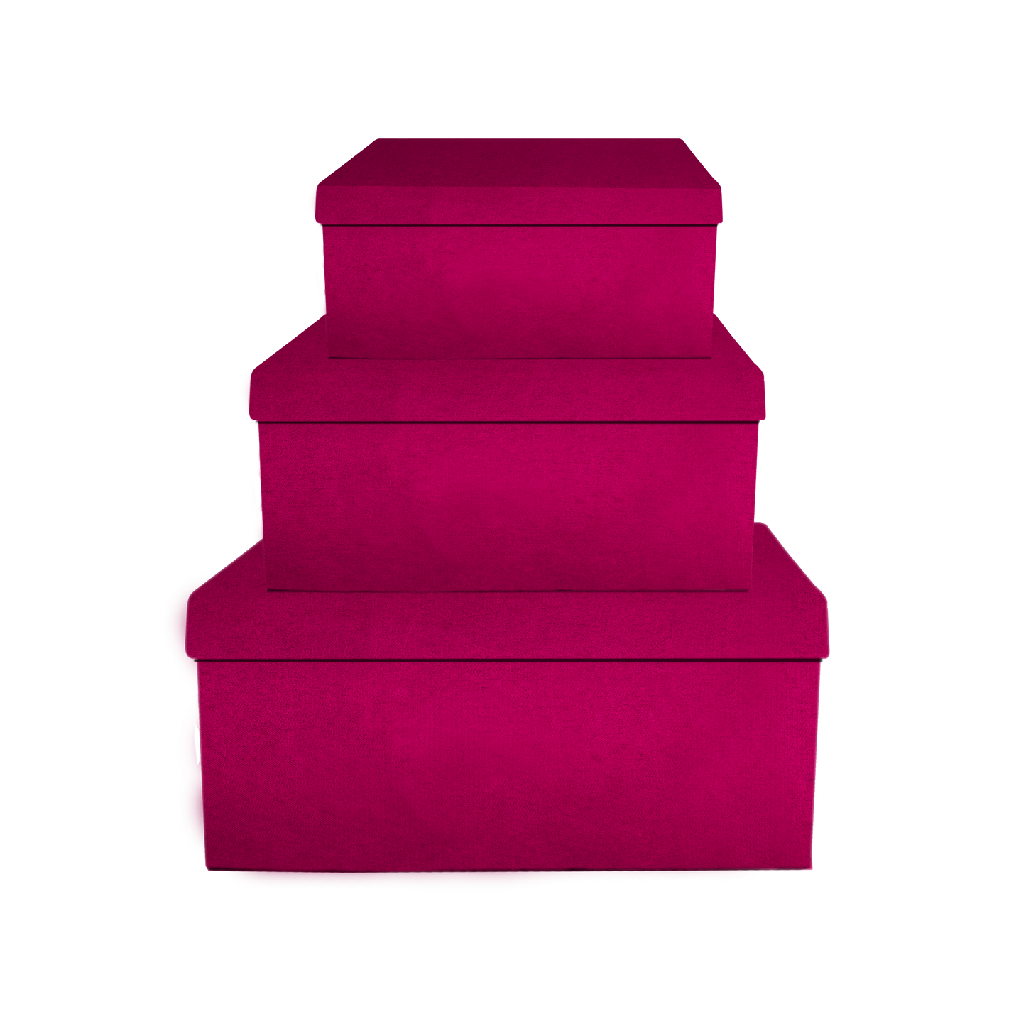 Kit 3 cajas rectangulares de diferentes tamaños 3 en 1 - Velvet Fucsia