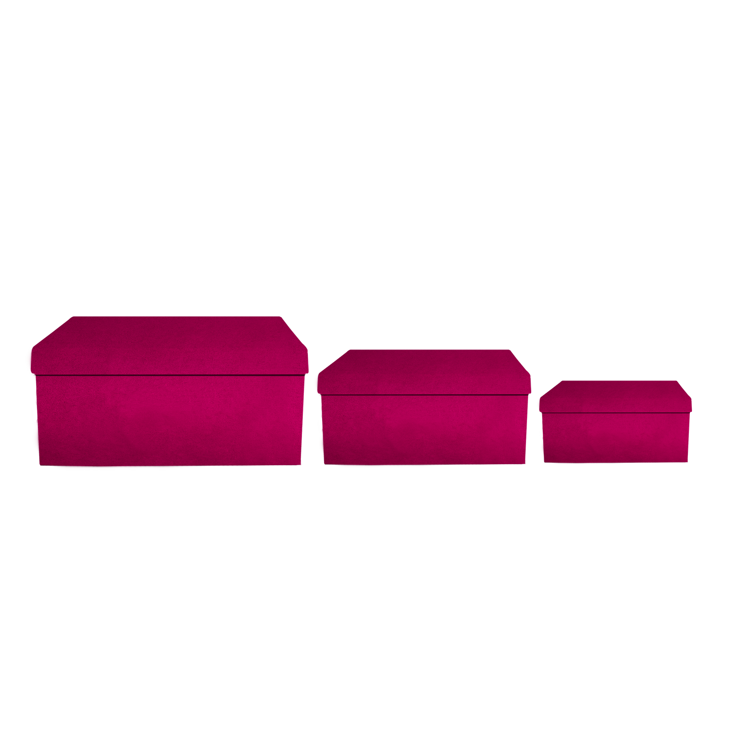 Kit 3 different sizes rectangular shape boxes 3 in 1 - Velvet Fucsia