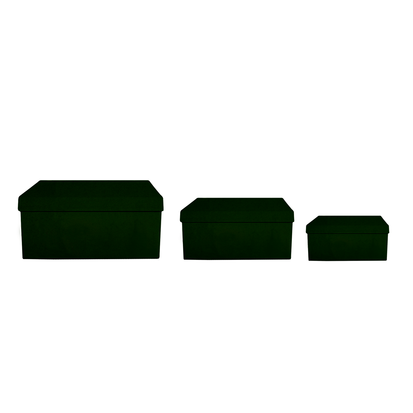 Kit 3 different sizes rectangular shape boxes 3 in 1 - Velvet Green